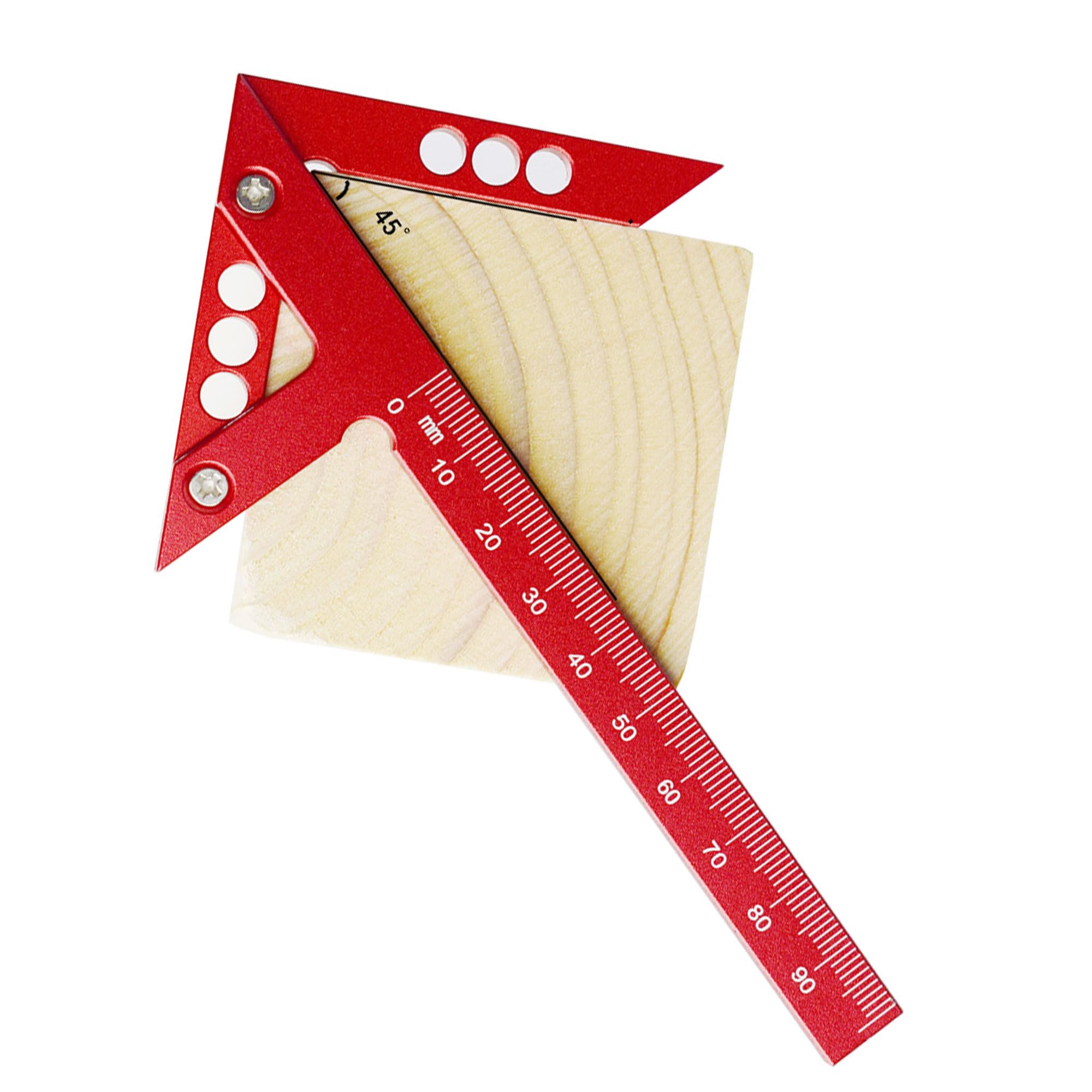 Hayaww Measuring Tool Carpenter's Ruler Centre Finder Centre Gauge Line Ruler Made of Aluminium Alloy Centre Finder Line Ruler 45° 90° Angle Line Measuring Device Carpenter's Ruler (A)