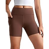 CRZ YOGA Girls Butterluxe Athletic Biker Shorts with Pockets - Dance Yoga Casual High Waist Kids Teen Summer