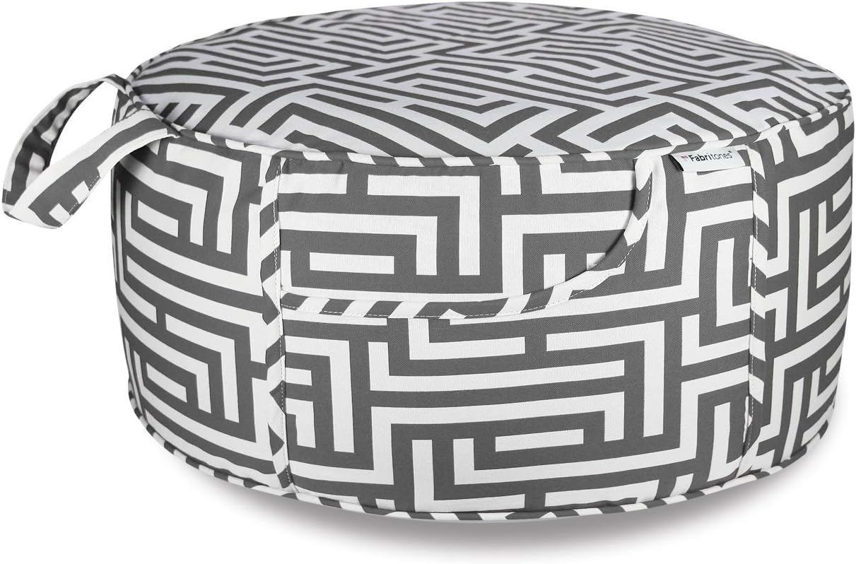 Suitable For Kids And Adults Camping Home Yoga Fabritones Indoor Outdoor Inflatable Stool Round 21x9 Inch Ottoman Red Maze Pattern Portable Foot Rest For Patio Patio Lawn Garden Patio Seating