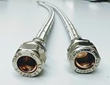 AK Monobloc Tap Tail Connector Flexible Hose M8 x 15mm Compression 500mm Pair view 6