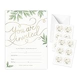 Rileys & Co 50 Pack Wedding Invitation Cards with