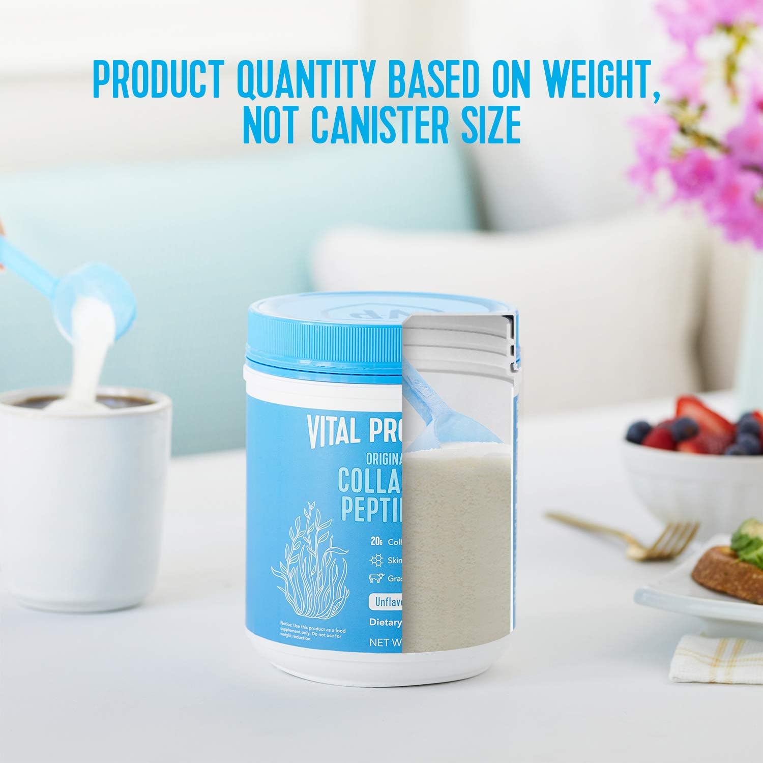 Vital Proteins Collagen Peptides Powder - Pasture Raised, Grass Fed, unflavored 20 oz: Health & Personal Care