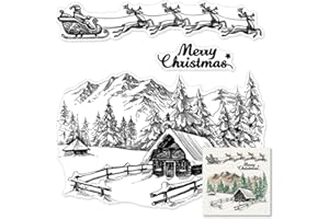 Tampons transparents pour la fabrication de cartes et les décorations d'albums photo, traîneau du Père Noël, tampons en silic