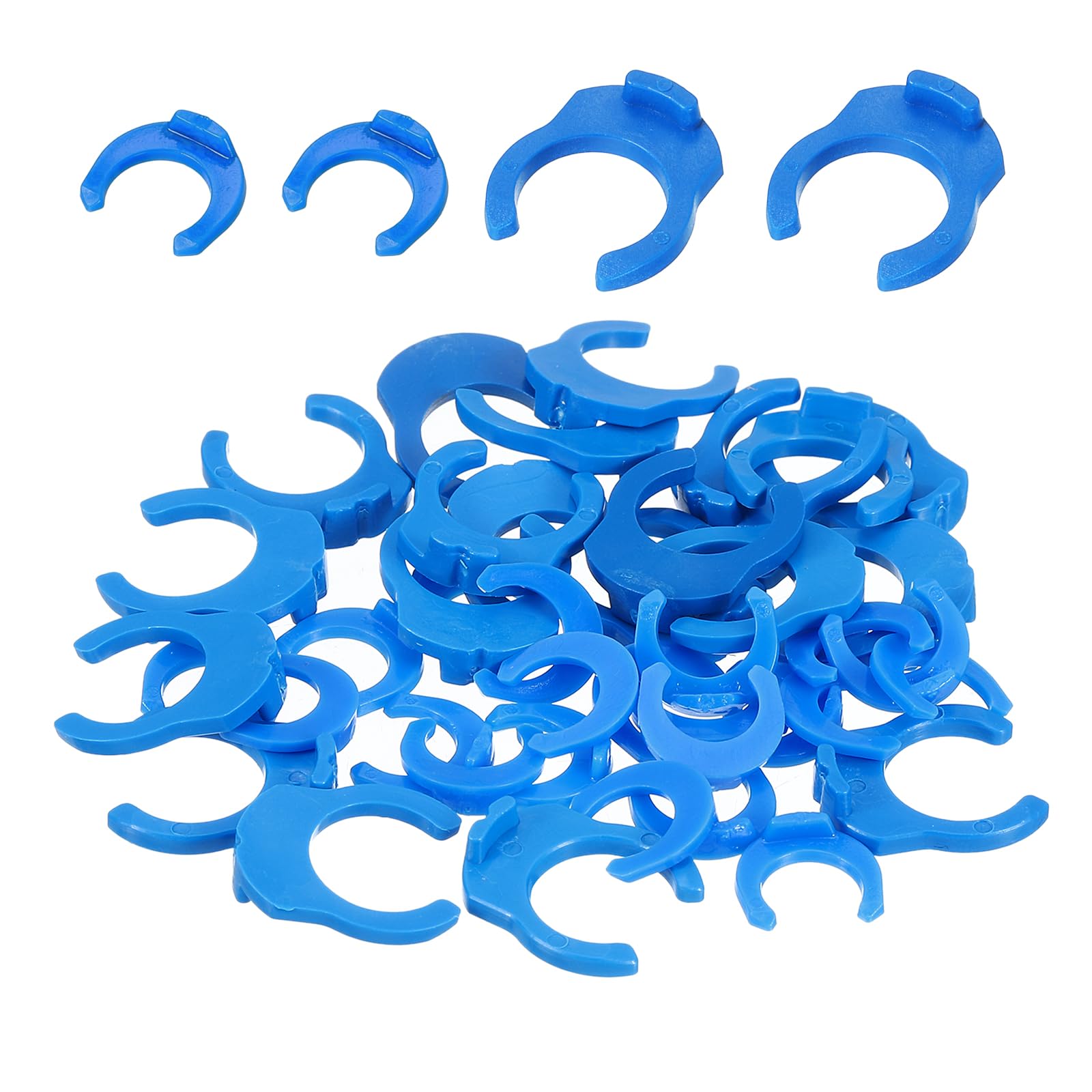 Photo 1 of uxcell 40Pcs 1/4 Inch 3/8 Inch Locking Clip Set for RO Water Filtration Systems Tube Quick Connect Lock Clamps Fitting Replacement Parts, Blue