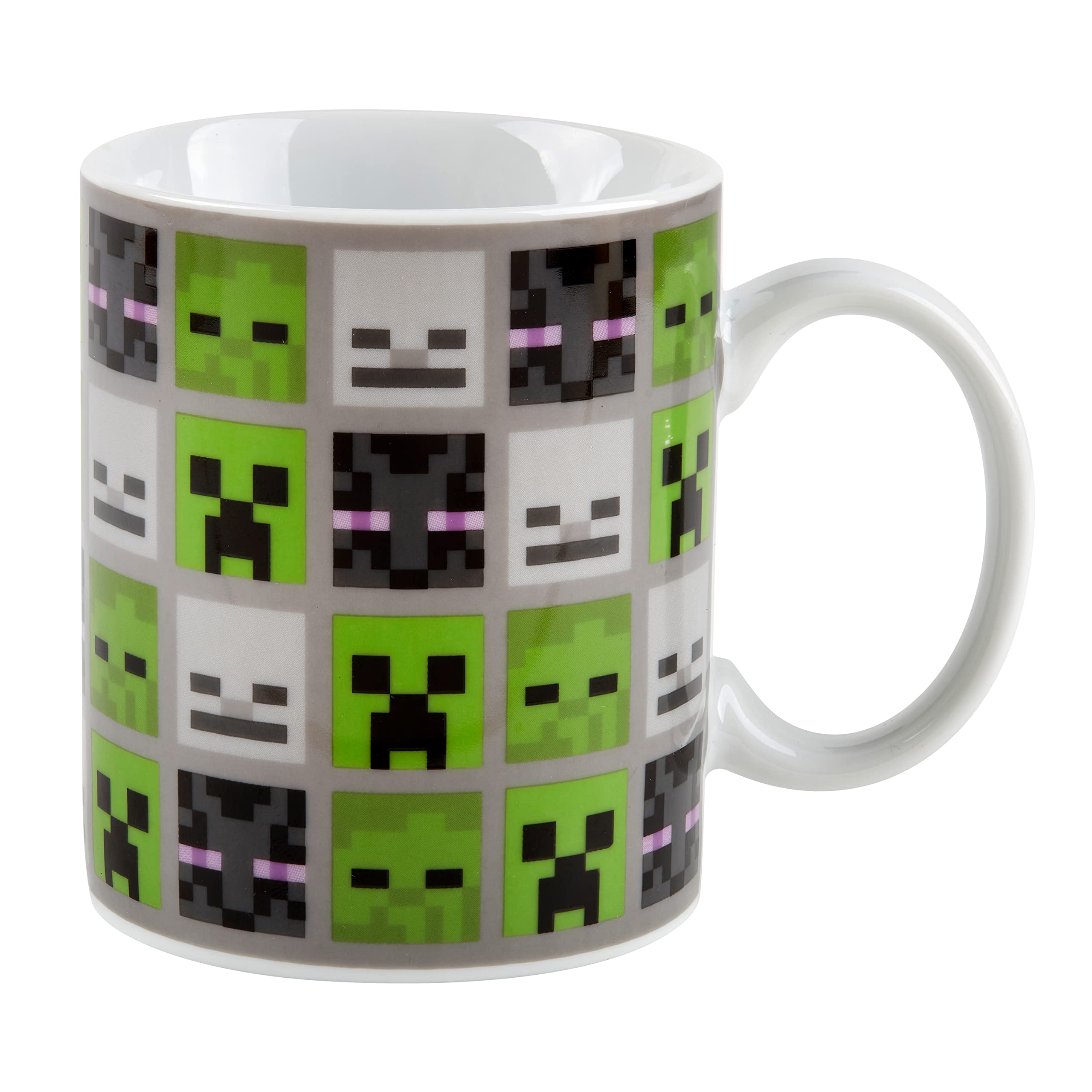 Minecraft Ceramic Mug | Hot & Cold Drinks | Home Or Office | Gift for Adult Kids | 312 ML Mob Faces