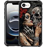 CARLOCA Compatible with iPhone 16e Case, Day of The Dead Skeleton Girl Love Pattern for Girl Ultra Protection Shockproof Soft Silicone TPU Non-Slip Back