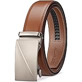 BOSTANTEN Mens Belt Leather Ratchet Belt For Men Dress and Casual with Adjustable Buckle, Trim to Fit