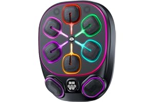 OurStarry Large Size Smart Music Boxing Machine for Adults and Kids, Training Machine with LED Electronic Wall Mounted, Home Indoor Workout Equipment with Premium Boxing Gloves (Black 10)