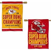 Kansas City Chiefs Super Bowl 2024 Champions Double Sided Banner Flag