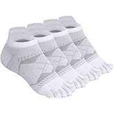 Meaiguo Toe Socks for Men Women-Breathable Low Cut Five Finger Socks For Running with Arch Support 4 Pairs