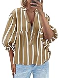 Tankaneo Womens Puff Sleeve Babydoll Tops Summer V
