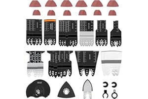 154 Pack High Carbon Steel Oscillating Tool Blade Heat Resistant Vibrating Saw Blade Wear Resistant Multi Tool Cutter Kit for