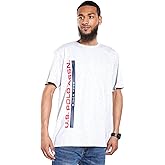U.S. Polo Assn. Short Sleeve Crew Neck Vertical USPA Graphic Tee Light Grey Heather MD