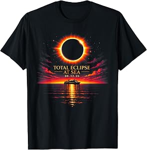 Total Eclipse At Sea 08 12 26 Solar Totality Eclipse Cruise T-Shirt