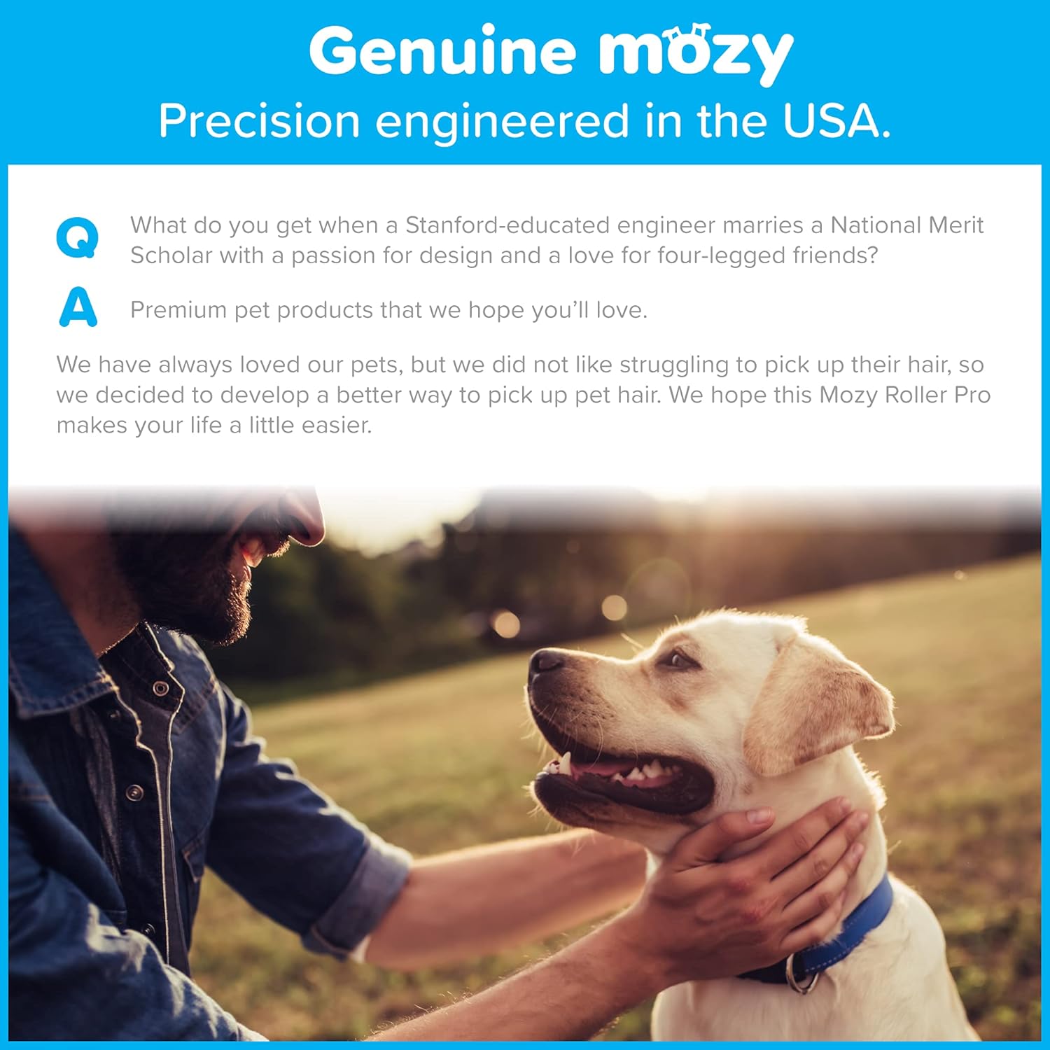Mozy Roller Pro Dog Hair Remover and Cat Hair Remover (2021 Model) – Quickly Removes Pet Hair from Furniture – Easier to Use Than Vacuums, Brushes, Gloves, and Sticky Lint Rollers