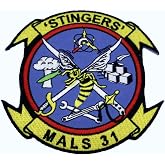 Squadron Nostalgia LLC MALS 31 Stingers Patch &ndash; Plastic Backing