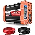 BELTTT 1000Watt Pure Sine Wave Inverter 12V DC to 120V AC for RV, Truck, Off-Grid Solar Car Power Inverter 12V to 110V Converter with Dual AC Socket and 5V 2.1A USB, Intelligent LCD, 2000W Peak
