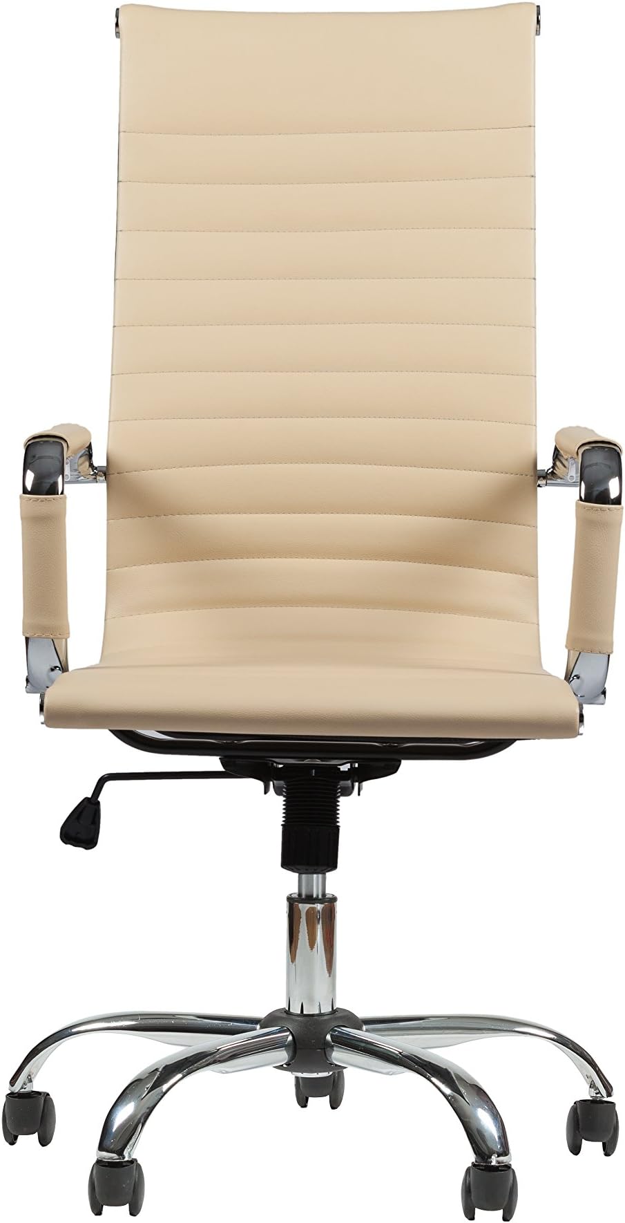 Winport Furniture WF-5050L High-Back Leather Executive Desk Chair, Cream