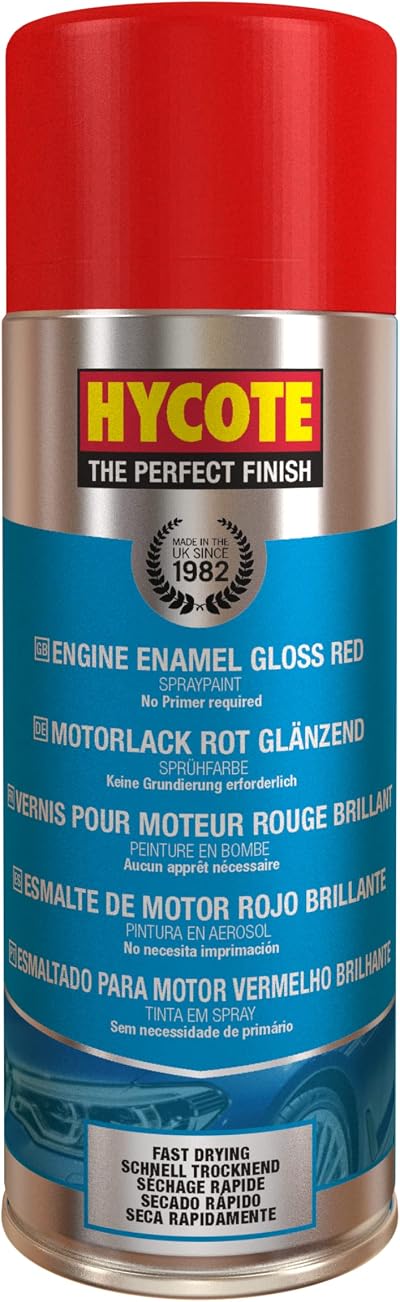 Hycote Fast Drying Engine Enamel Spray Paint Red 400 ml