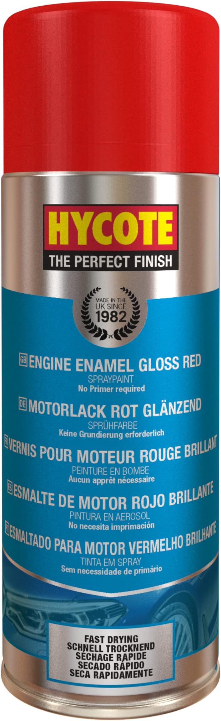 Hycote Fast Drying Engine Enamel Spray Paint Red 400 ml