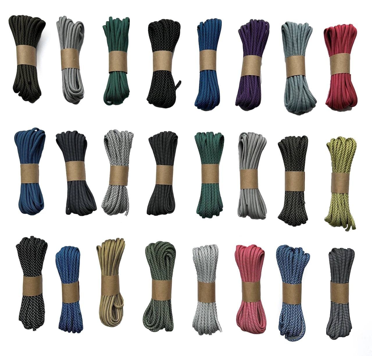 EdcX 4 mm Reflective Paracord 550 (15, 30, 50 m) – Tear-Resistant Parachute Cord for Survival Made of 100% Nylon, 4 mm Type III, with 7 Wires, in Many Colours