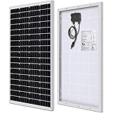 WEIZE 100 Watt 12 Volt Solar Panel, High Efficiency Monocrystalline PV Module for Home, Camping, Boat, Caravan, RV and Other 
