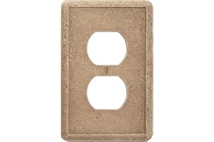 Questech Outlet Cover, Single Duplex Wall Plate 1-Gang Switch Plate Standard Size Electrical Outlet Receptacle Cover, Decorative Tumbled Texture, Noche