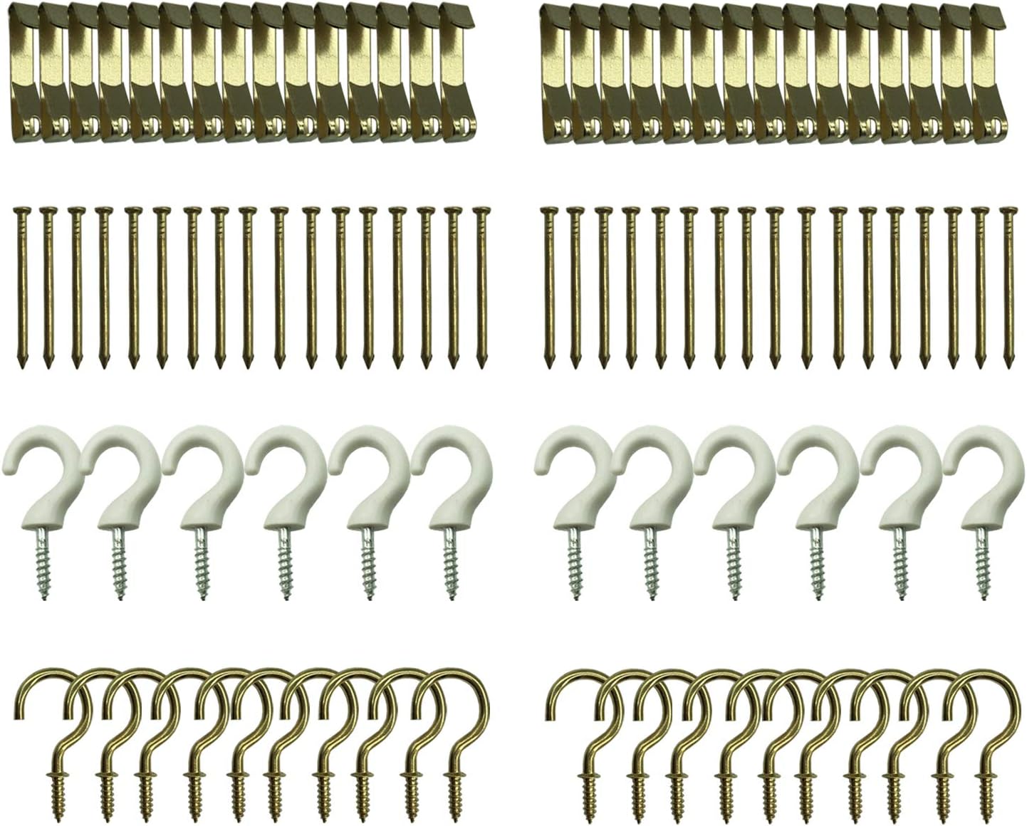 96pk Hook and Nail Set 2 x 48pk Hanging Kit for Indoor and Outdoor
