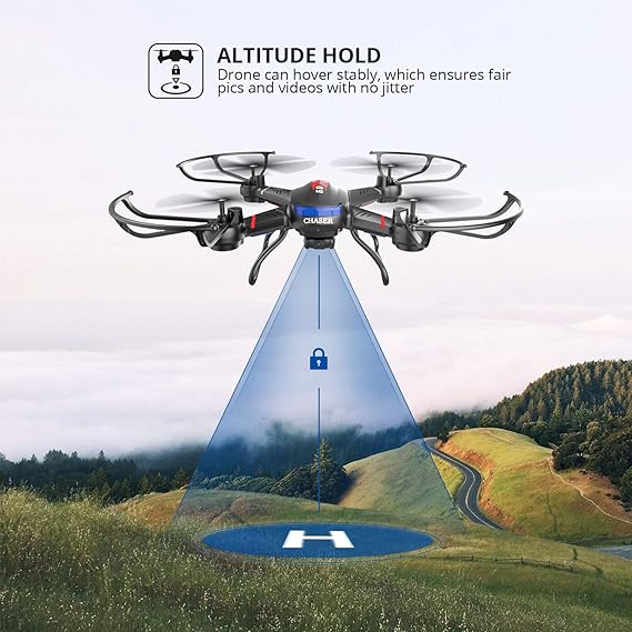 Holy Stone F181c Rc Quadcopter Drone With Hd Camera Rtf 4 Channel 2 4ghz 6 Gyro With Altitude Hold Function Headless Mode And One Key Return Home Color Black Toys Games Amazon Com