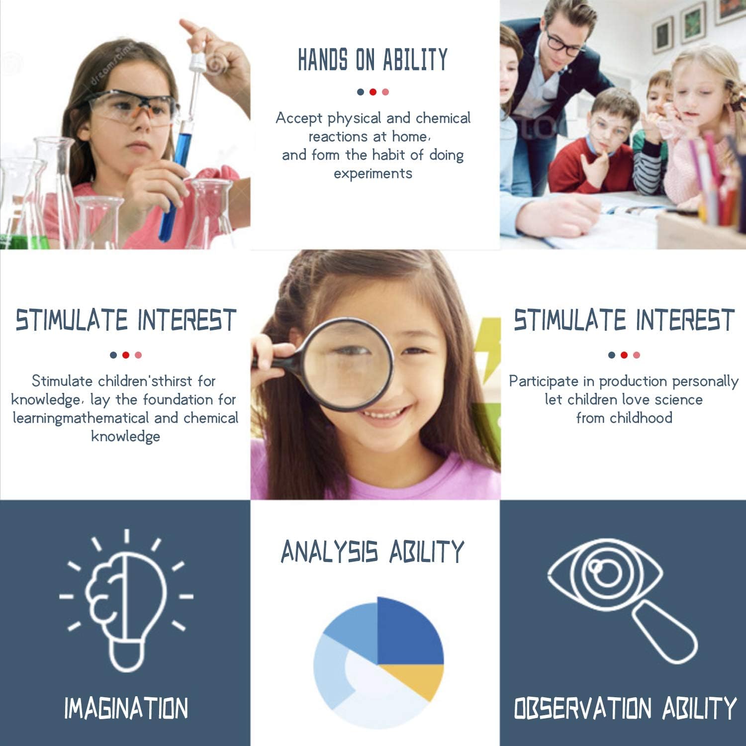 Kids Science Kits with 100 Science Lab Experiments for Age 12+ Child, 47Pcs DIY STEM Chemistry Educational Toy Kit , Discover in Learning, A Great Gift for Learning While Playing for Kid: Toys & Games