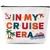 JEFBFBWE Cruise Makeup Bag,IN MY CRUISE ERA Canvas Bag–For Cruise Lovers & Travel lovers,Cruise Gifts for Women & Girls,Zipper Cosmetic Bags Pouch