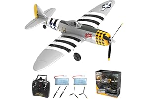 ANBURI RC Plane 4-CH RC Airplane – RC Airplane Ready to Fly Upgrade P47 Thunderbolt Remote Control Airplanes for Beginners Adult with Beginners with Xpilot Stabilization System, & One Key Aerobatic