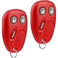 Key Fob Keyless Entry Remote fits Chevy Tahoe Suburban Silverado Avalanche Equinox SSR / GMC Sierra Yukon / Cadillac Escalade / Hummer H2 / Pontiac Torrent / Saturn Vue (LHJ011 Red), Set of 2