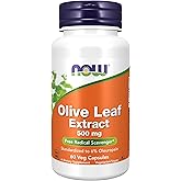 NOW Foods Supplements, Olive Leaf Extract 500 mg, Free Radical Scavenger*, 60 Veg Capsules