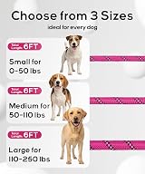 TagME Slip Lead for Dogs 1.8m Reflective Pad-Handle Training Leash Pink view 4