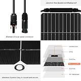 DOKIO 200W 12V Flexible Solar Panel Monocrystalline RV Boat Caravan Sheds view 3