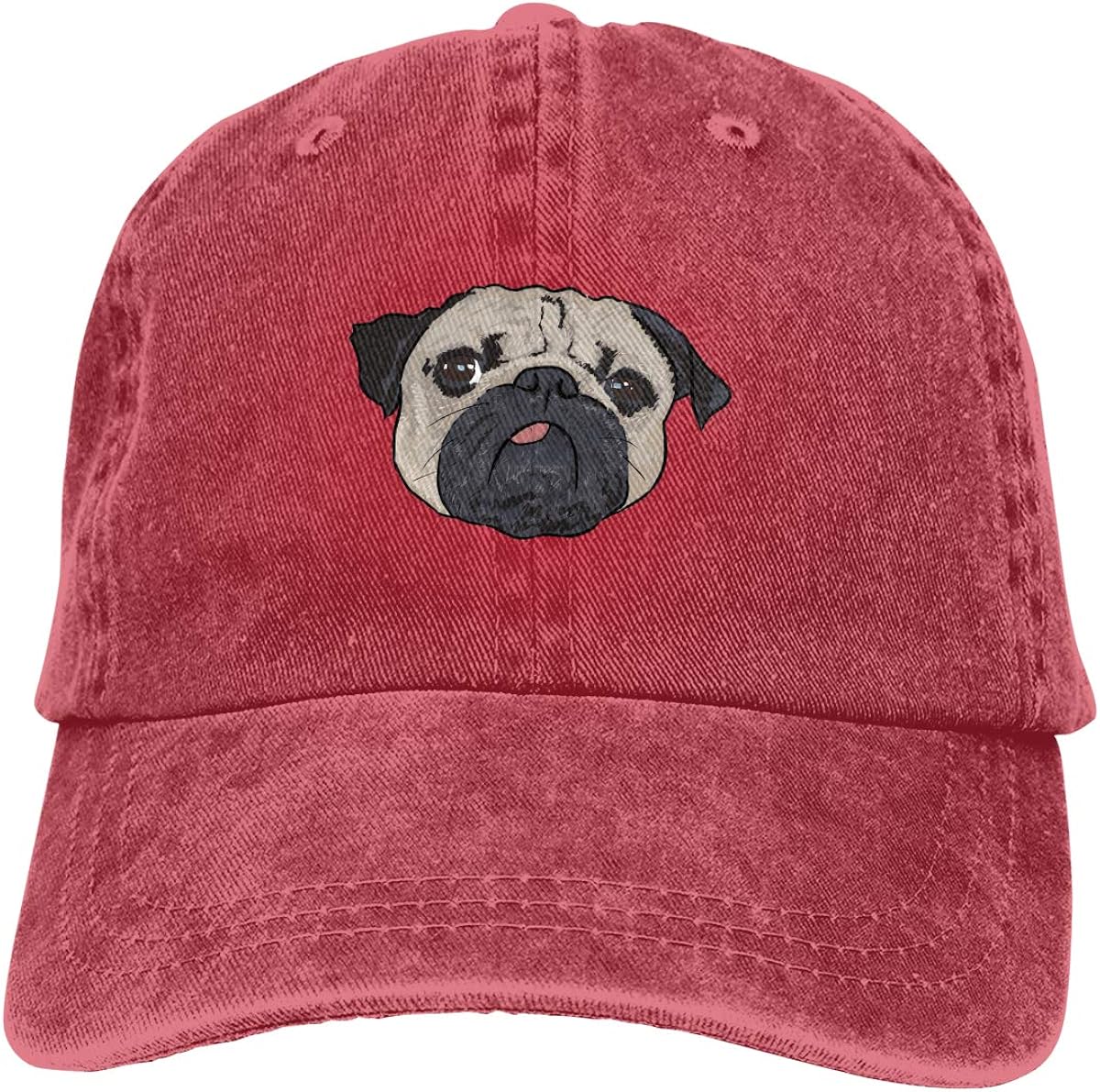 Boxer Dog Unisex Baseball Cap Cotton Cowboy Style Cap Sun Hat Red at