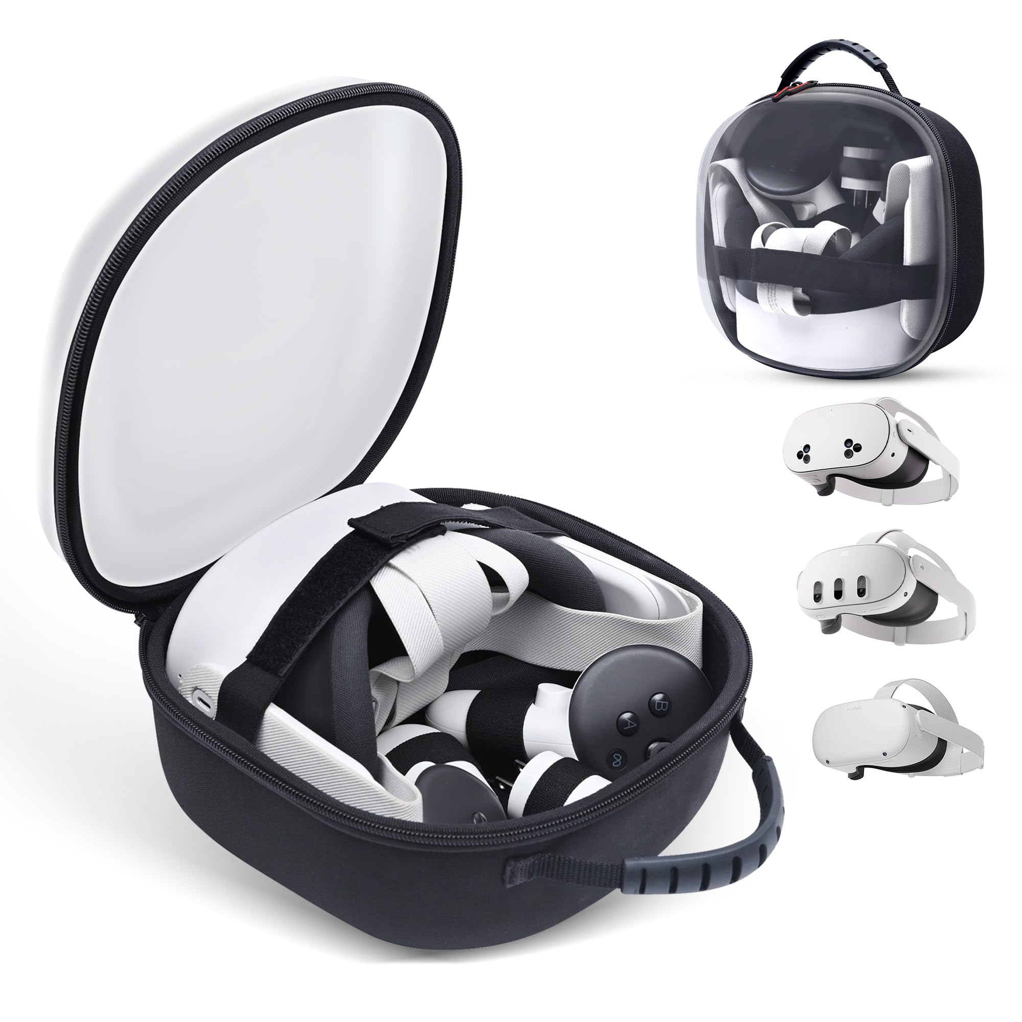 thumbnail image 2 of Syntech Small Hard Carrying Case Compatible With Meta Quest 3S/Oculus Quest 3/2/Pro/Pico4, Does Not Fit Elite Strap Gray M42 - Best Buy 2 of 14