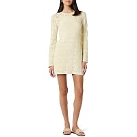 yellow winter dress Yellow Wool Fit and Flare Dress with Black Tie Neckline for Winter –  Xiaolizi