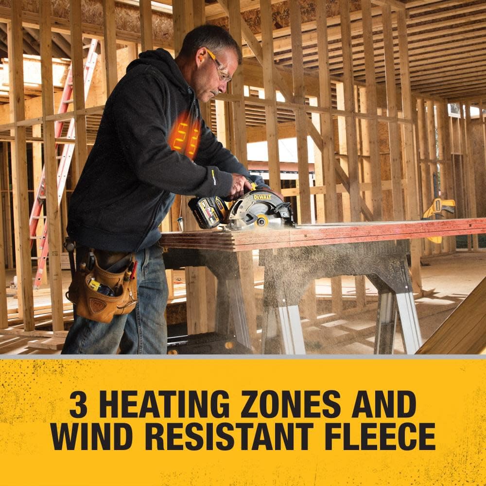 DEWALT DEWALT DCHJ067B-L 20V/12V MAX Bare Hooded Heated Jacket, Black, Large