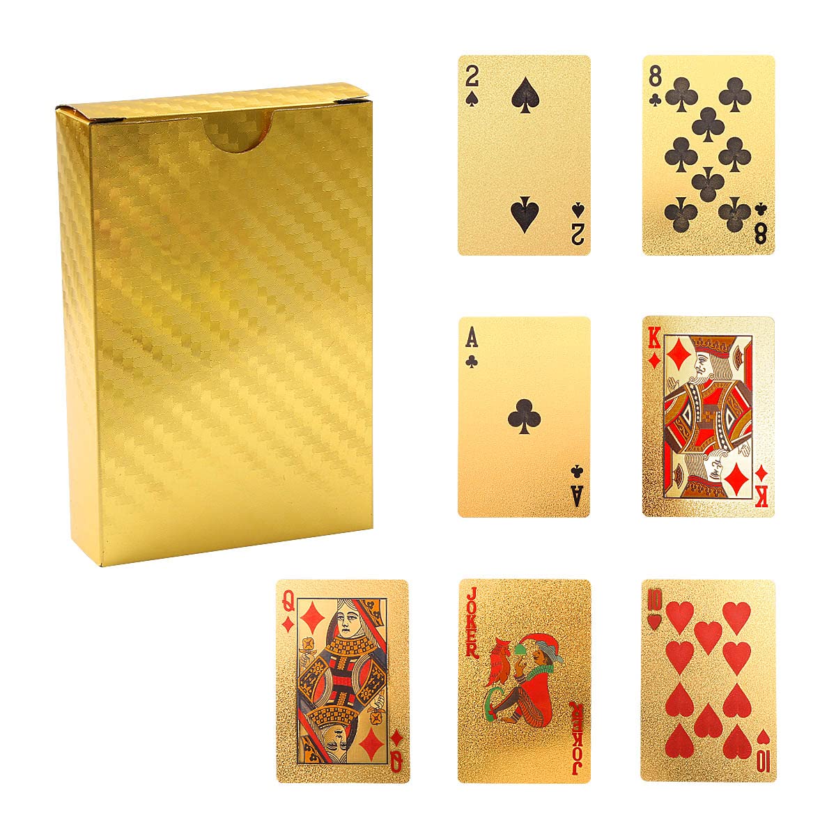 Jagowa Gold Playing Cards Waterproof Novelty Gold Shinning Poker Cards Tools Game Tricks Tool Party Games Accessories