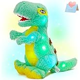 Glow Guards Light up T-Rex Dinosaur Stuffed Animal,Soft Dinosaur Plush Toy with LED Night Lights Glow in The Dark,Birthday Children's Day Gifts for Toddler Kids,14''