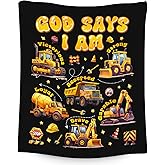 COOPASIA Truck Blanket for Boys, Car Blanket Gifts for Toddler Boys, Boys Throw Blanket for Son, Excavator Kids Blanket Inspirational Gifts, Fleece Warm Cozy Throw Blanket for Couch Chair, 40"x50"