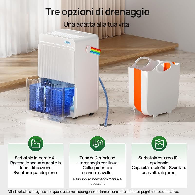 Deumidificatore 25L/giorno Dehumidifier Tre Modalità di Funzionamento