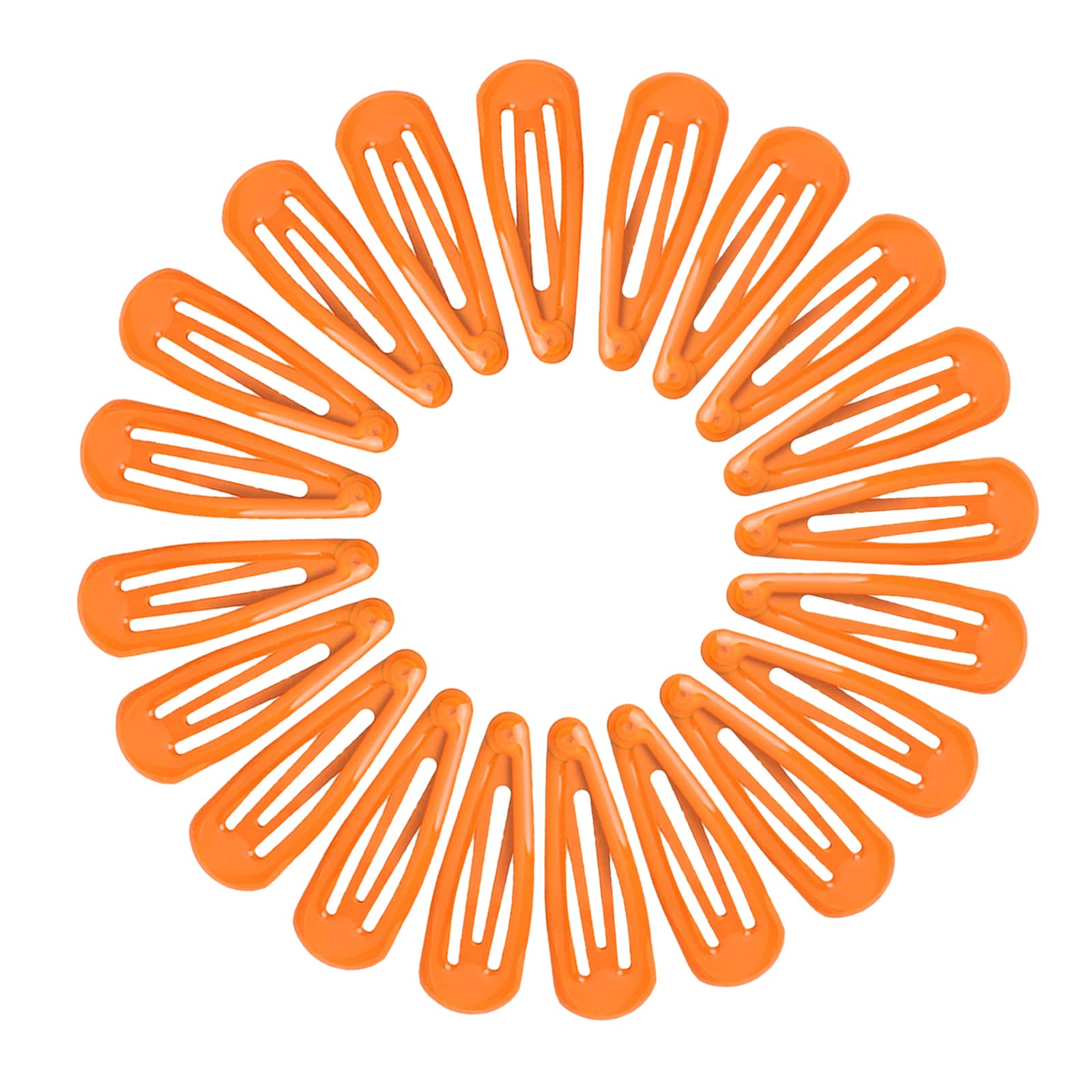 NiceYnn 20pcs Candy Color Small Hair Clips, 4.8cm Colorful No Crease No Slip Metal Snap Mini Hair Barrette Hairpin Accessories for Kids Teens Women Orange