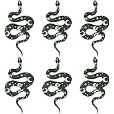 SUNNYCLUE 1 Box 12 Pcs Snake Charms Snakes Acrylic Charms Gothic Style Boa Animal Flat Back Star Moon Heart Pendants for Jewelry Making Halloween Necklace Earrings Keychain DIY Supplies