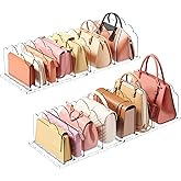 Lifewit Purse Organizer for Closet, Clear Handbags Storage Organizer, Adjustable Clutch Purse Storage Organizer Holder for Closet, 4 Pack Bookshelf Dividers for Sweater in Bedroom 35 x 24 cm/14 x 9.5