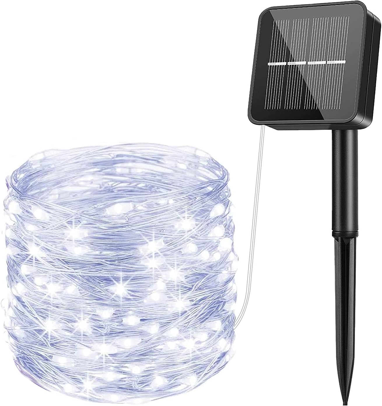 Solar String Lights Outdoor 85Ft 240 LED USB/Solar Powered Waterproof Garden Lights with 8 Lighting Modes Solar Fairy Lights for Indoor/Outdoor, Cool White