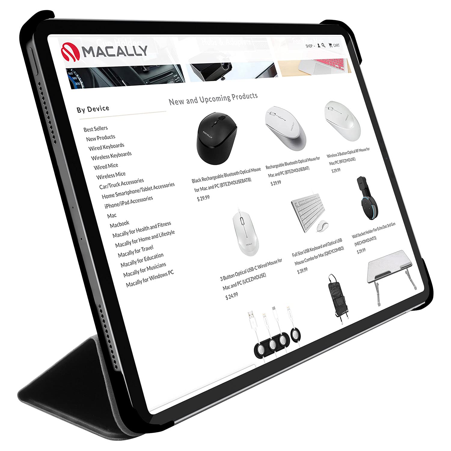 MACALLY CUSTODIA PER IPAD PRO 12.9" 2021 STAND/PEN CASE BLACK