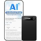 Comulytic Note Pro AI Voice Recorder, Unlimited Transcribe & Summarize, One Tap Recording Device with AI Note Taking, Support 113 Languages, 64GB, Audio Recorder for Calls, Meetings, Lectures, Black